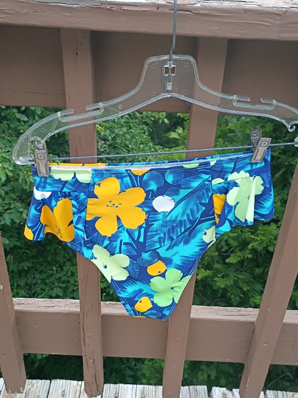 Sporlike floral ruffle bikini bottom sz S NEW - Picture 6 of 10